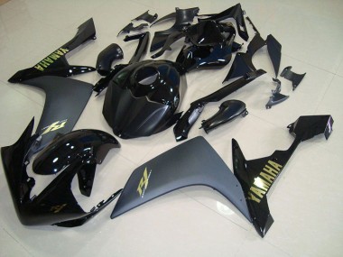 Affordable 2007-2008 Matte Black Gold Yamaha YZF R1 Motorcycle Fairings Canada