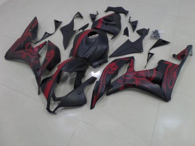 Affordable 2007-2008 Matte Black Red Skull with Stripe Honda CBR600RR Motorcycle Fairings Canada