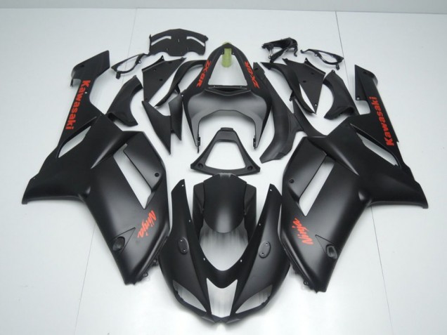 Affordable 2007-2008 Matte Black with Red Sticker Kawasaki Ninja ZX6R Motorcycle Fairings Canada