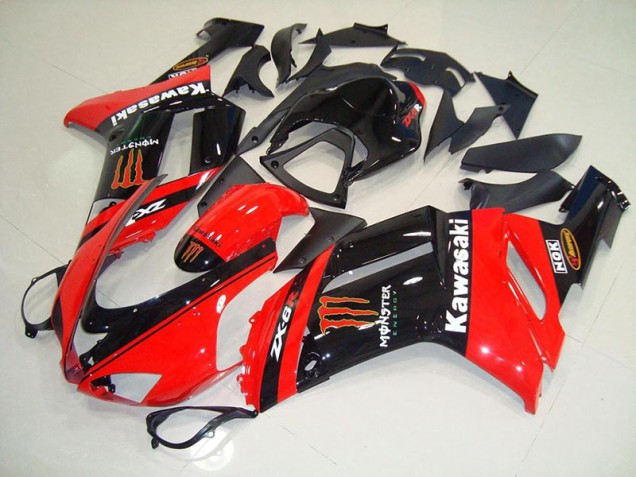 Affordable 2007-2008 Monster In Red Kawasaki Ninja ZX6R Motorcycle Fairings Canada
