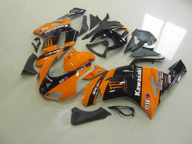 Affordable 2007-2008 Orange Monster Kawasaki Ninja ZX6R Motorcycle Fairings Canada