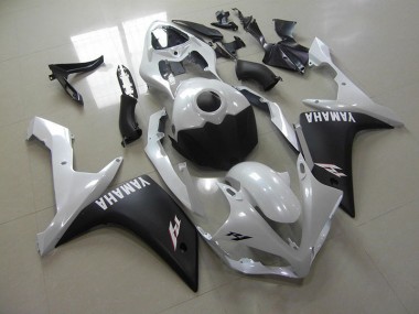Affordable 2007-2008 Pearl White Matte Black Yamaha YZF R1 Motorcycle Fairings Canada