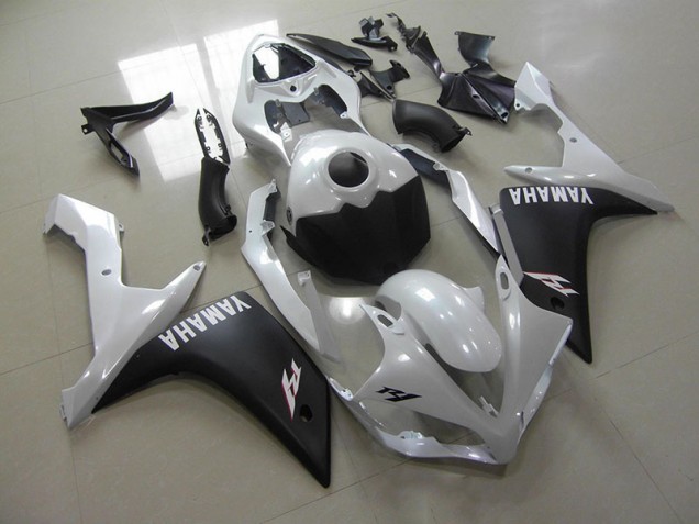 Affordable 2007-2008 Pearl White Matte Black Yamaha YZF R1 Motorcycle Fairings Canada Affordable 2007-2008 Pearl White Matte Black Yamaha YZF R1 Motorcycle Fairings Canada