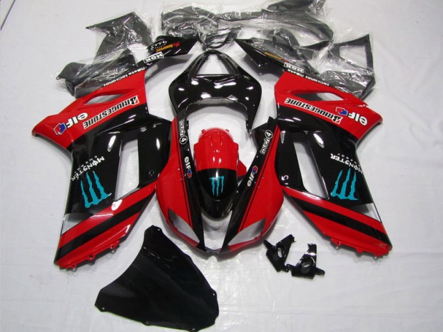 Affordable 2007-2008 Red Black Kawasaki Ninja ZX6R Motorcycle Fairings Canada Affordable 2007-2008 Red Black Kawasaki Ninja ZX6R Motorcycle Fairings Canada