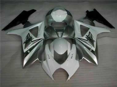 Affordable 2007-2008 Silver White Suzuki GSXR 1000 Motorcycle Fairings Canada