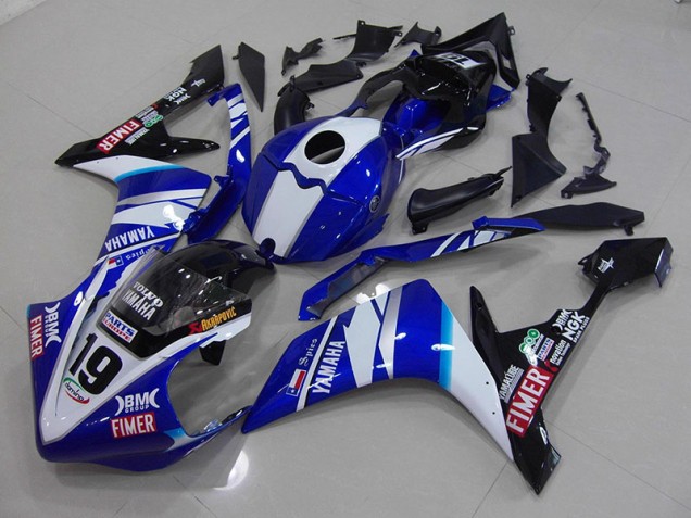 Affordable 2007-2008 White Blue Yamaha YZF R1 Motorcycle Fairings Canada