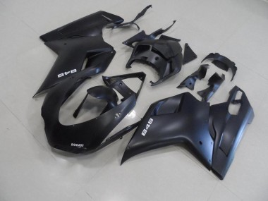 Affordable 2007-2012 Matte Black with White 848 Ducati 848 1098 1198 Motorcycle Fairings Canada
