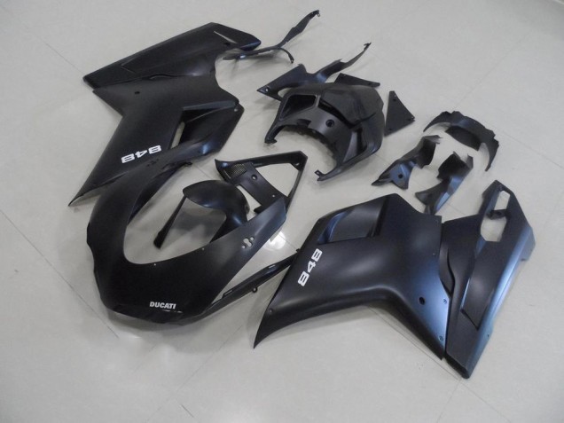 Affordable 2007-2012 Matte Black with White 848 Ducati 848 1098 1198 Motorcycle Fairings Canada