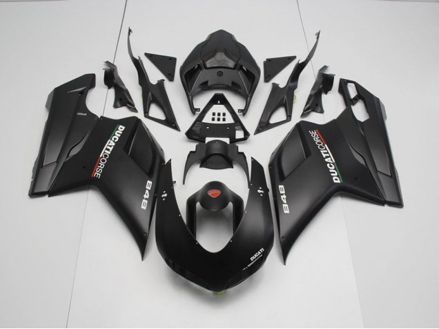 Affordable 2007-2012 Matte Black with White Decals Ducati 848 1098 1198 Motorcycle Fairings Canada Affordable 2007-2012 Matte Black with White Decals Ducati 848 1098 1198 Motorcycle Fairings Canada