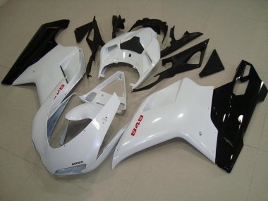 Affordable 2007-2012 Pearl White Black Ducati 848 1098 1198 Motorcycle Fairings Canada