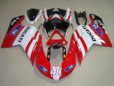 Affordable 2007-2012 Red White 46 Ducati 848 1098 1198 Motorcycle Fairings Canada