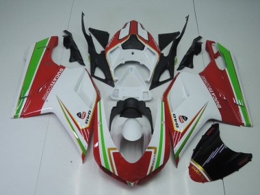 Affordable 2007-2012 Red White and Green Ducati 848 1098 1198 Motorcycle Fairings Canada