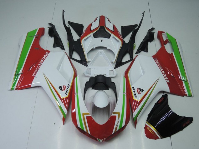 Affordable 2007-2012 Red White and Green Ducati 848 1098 1198 Motorcycle Fairings Canada