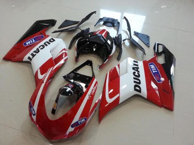 Affordable 2007-2012 Red White Ducati 848 1098 1198 Motorcycle Fairings Canada