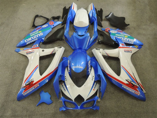 Affordable 2008-2010 Blue White with Decals Suzuki GSXR600 Motorcycle Fairings Canada