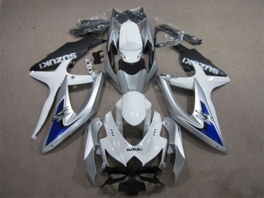 Affordable 2008-2010 Silver Blue White Suzuki GSXR600 Motorcycle Fairings Canada
