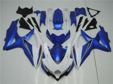 Affordable 2008-2010 White Blue Suzuki GSXR 600/750 Plastics Fairing Kits Canada