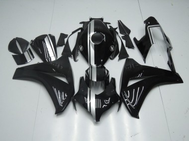 Affordable 2008-2011 Glossy Black with Silver Stripe Honda CBR1000RR Motorcycle Fairings Canada
