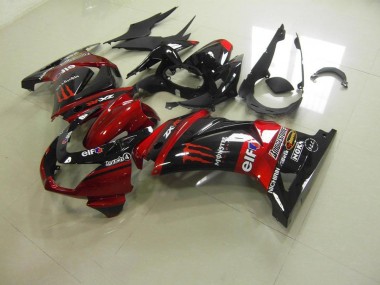 Affordable 2008-2012 Candy Red Monster Kawasaki Ninja ZX250R Motorcycle Fairings Canada