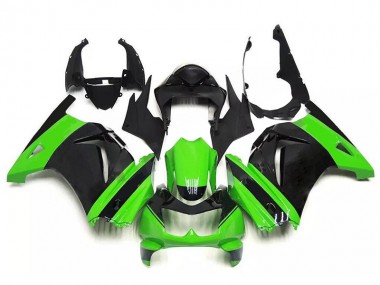 Affordable 2008-2012 Green Black Kawasaki Ninja EX250 Plastic Full Fairing Kit Canada