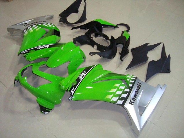 Affordable 2008-2012 Green Silver Kawasaki Ninja ZX250R Motorcycle Fairings Canada Affordable 2008-2012 Green Silver Kawasaki Ninja ZX250R Motorcycle Fairings Canada