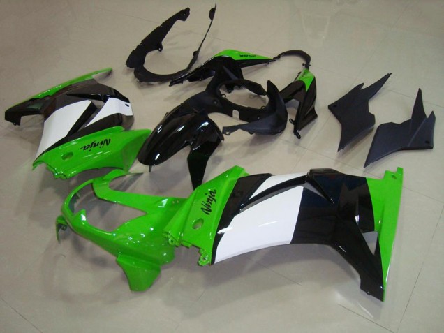 Affordable 2008-2012 Green White Black Kawasaki Ninja ZX250R Motorcycle Fairings Canada Affordable 2008-2012 Green White Black Kawasaki Ninja ZX250R Motorcycle Fairings Canada