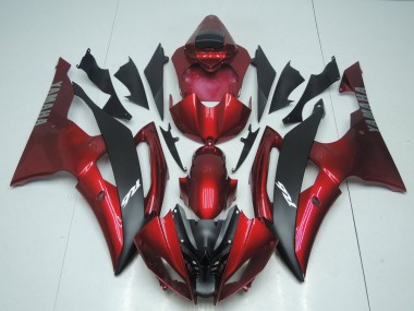 Affordable 2008-2016 Candy Red and Black Yamaha YZF R6 Motorcycle Fairings Canada