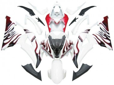 Affordable 2008-2016 White Red Flame R6 Yamaha YZF R6 Motorcycle Fairings Canada