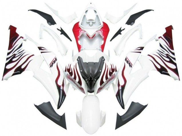 Affordable 2008-2016 White Red Flame R6 Yamaha YZF R6 Motorcycle Fairings Canada