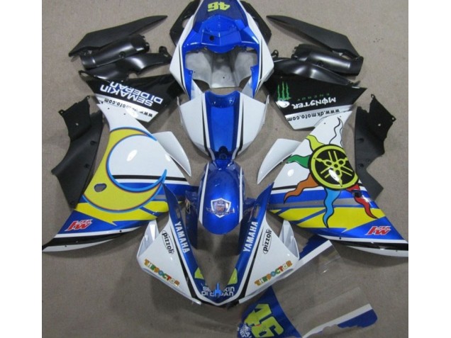 Affordable 2009-2011 Blue White Yellow 46 Yamaha YZF R1 Motorcycle Fairings Canada