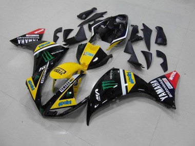 Affordable 2009-2011 Yellow Black Monster Yamaha YZF R1 Motorcycle Fairings Canada