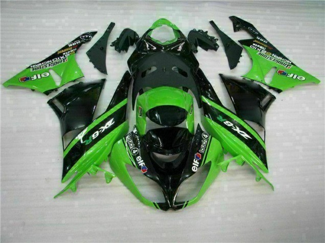 Affordable 2009-2012 Green Black Kawasaki Ninja ZX6R Fairing Kits Canada Affordable 2009-2012 Green Black Kawasaki Ninja ZX6R Fairing Kits Canada