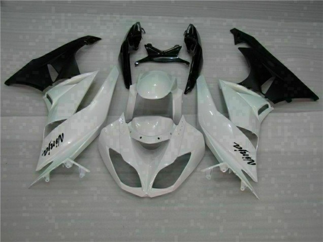 Affordable 2009-2012 White Black Kawasaki Ninja ZX6R Fairing Kit Canada Affordable 2009-2012 White Black Kawasaki Ninja ZX6R Fairing Kit Canada