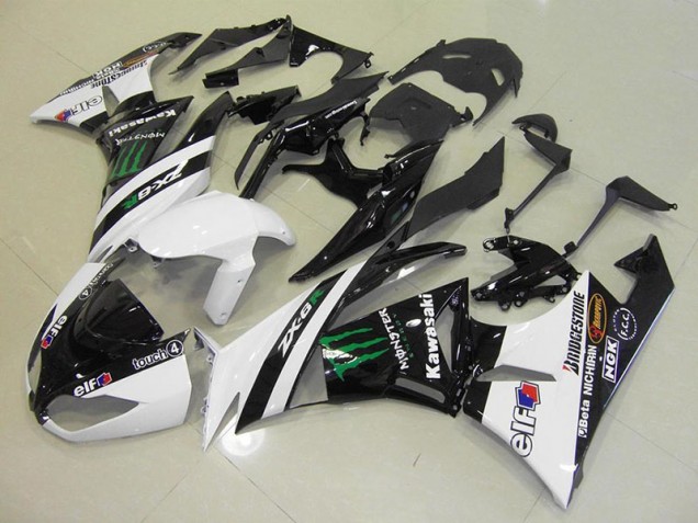 Affordable 2009-2012 White Monster Kawasaki Ninja ZX6R Motorcycle Fairings Canada Affordable 2009-2012 White Monster Kawasaki Ninja ZX6R Motorcycle Fairings Canada