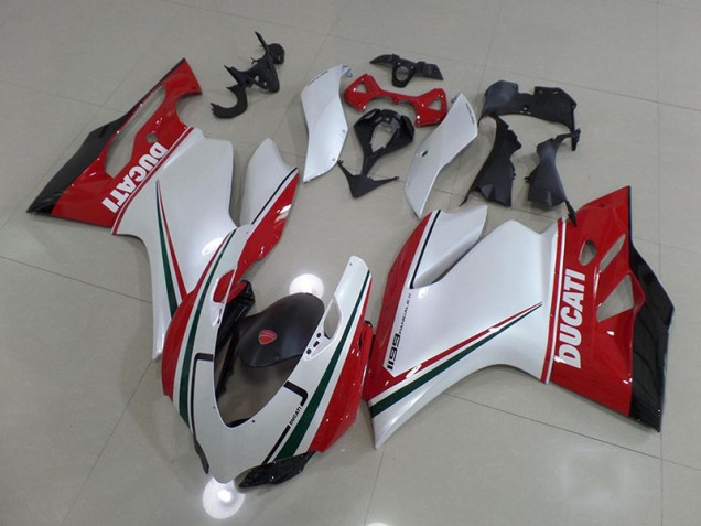 Affordable 2011-2014 White Red Ducati 1199 Motorcycle Fairings Canada