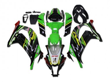 Affordable 2011-2015 Green Black Kawasaki Ninja ZX10R ABS Fairing Kit Canada