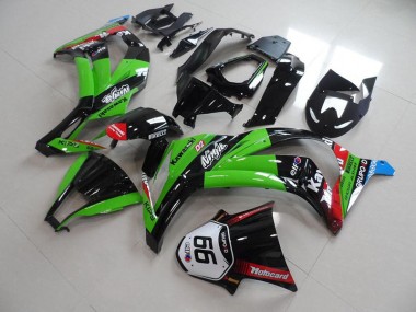 Affordable 2011-2015 Green Black with Number 66 Kawasaki Ninja ZX10R Motorcycle Fairings Canada