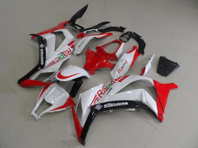 Affordable 2011-2015 Red and White Rapid Kawasaki Ninja ZX10R Motorcycle Fairings Canada