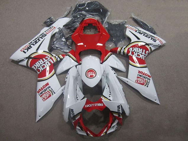 Affordable 2011-2020 Red White Lucky Strike Suzuki GSXR600 Motorcycle Fairings Canada Affordable 2011-2020 Red White Lucky Strike Suzuki GSXR600 Motorcycle Fairings Canada
