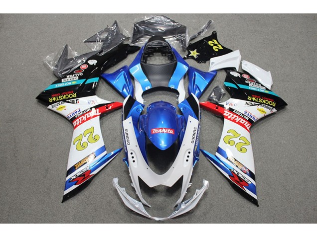 Affordable 2011-2020 Rockstar 22 Blue White Red Suzuki GSXR600 Motorcycle Fairings Canada Affordable 2011-2020 Rockstar 22 Blue White Red Suzuki GSXR600 Motorcycle Fairings Canada