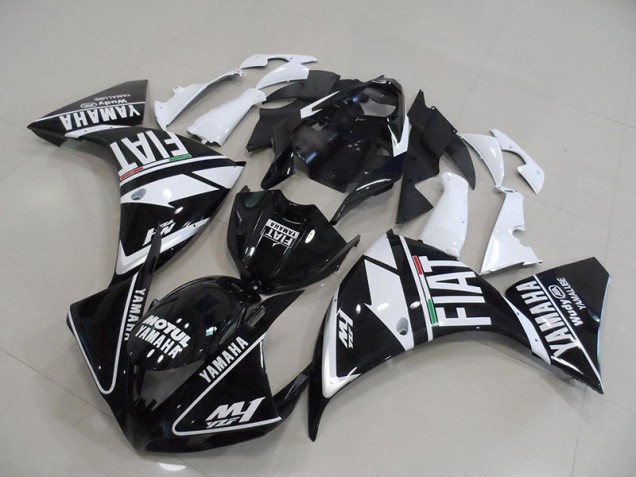 Affordable 2012-2014 Black White Fiat Yamaha YZF R1 Motorcycle Fairings Canada Affordable 2012-2014 Black White Fiat Yamaha YZF R1 Motorcycle Fairings Canada