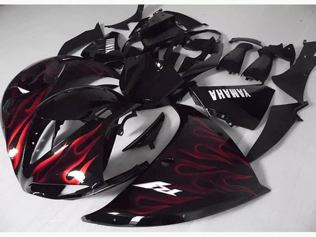 Affordable 2012-2014 Red Black Flame Yamaha YZF R1 Motorcycle Fairings Canada Affordable 2012-2014 Red Black Flame Yamaha YZF R1 Motorcycle Fairings Canada