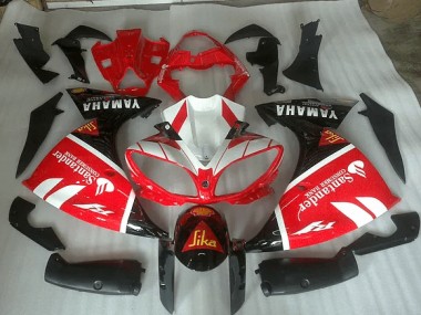 Affordable 2012-2014 Red White and Black Graphic Yamaha YZF R1 Motorcycle Fairings Canada