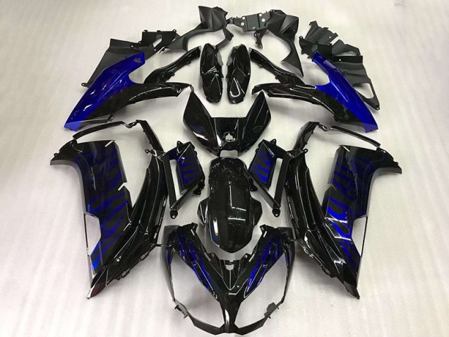 Affordable 2012-2016 Black Blue Flame Kawasaki Ninja EX650 Motorcycle Fairings Canada Affordable 2012-2016 Black Blue Flame Kawasaki Ninja EX650 Motorcycle Fairings Canada