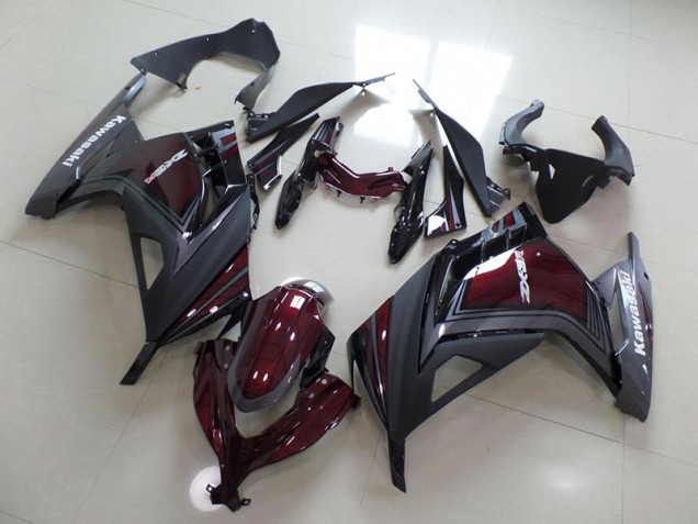 Affordable 2013-2016 Dark Red and Grey Kawasaki Ninja ZX300R Motorcycle Fairings Canada Affordable 2013-2016 Dark Red and Grey Kawasaki Ninja ZX300R Motorcycle Fairings Canada