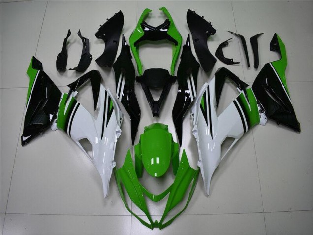 Affordable 2013-2018 Green White Black Kawasaki Ninja ZX6R Motorcycle Fairings Canada Affordable 2013-2018 Green White Black Kawasaki Ninja ZX6R Motorcycle Fairings Canada